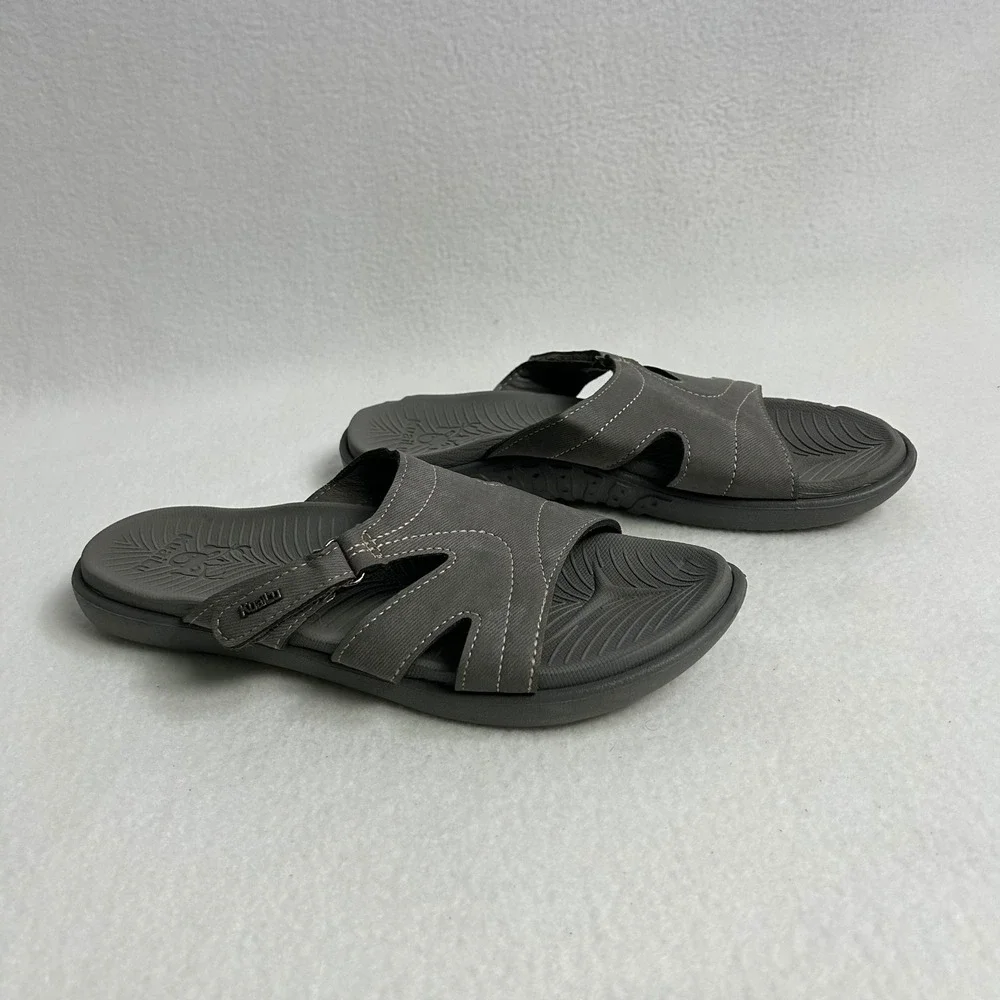 KuaiLu Comfort Sporty Gorpcore Men 9 Gray Adjustable Strap Slide Sandals
